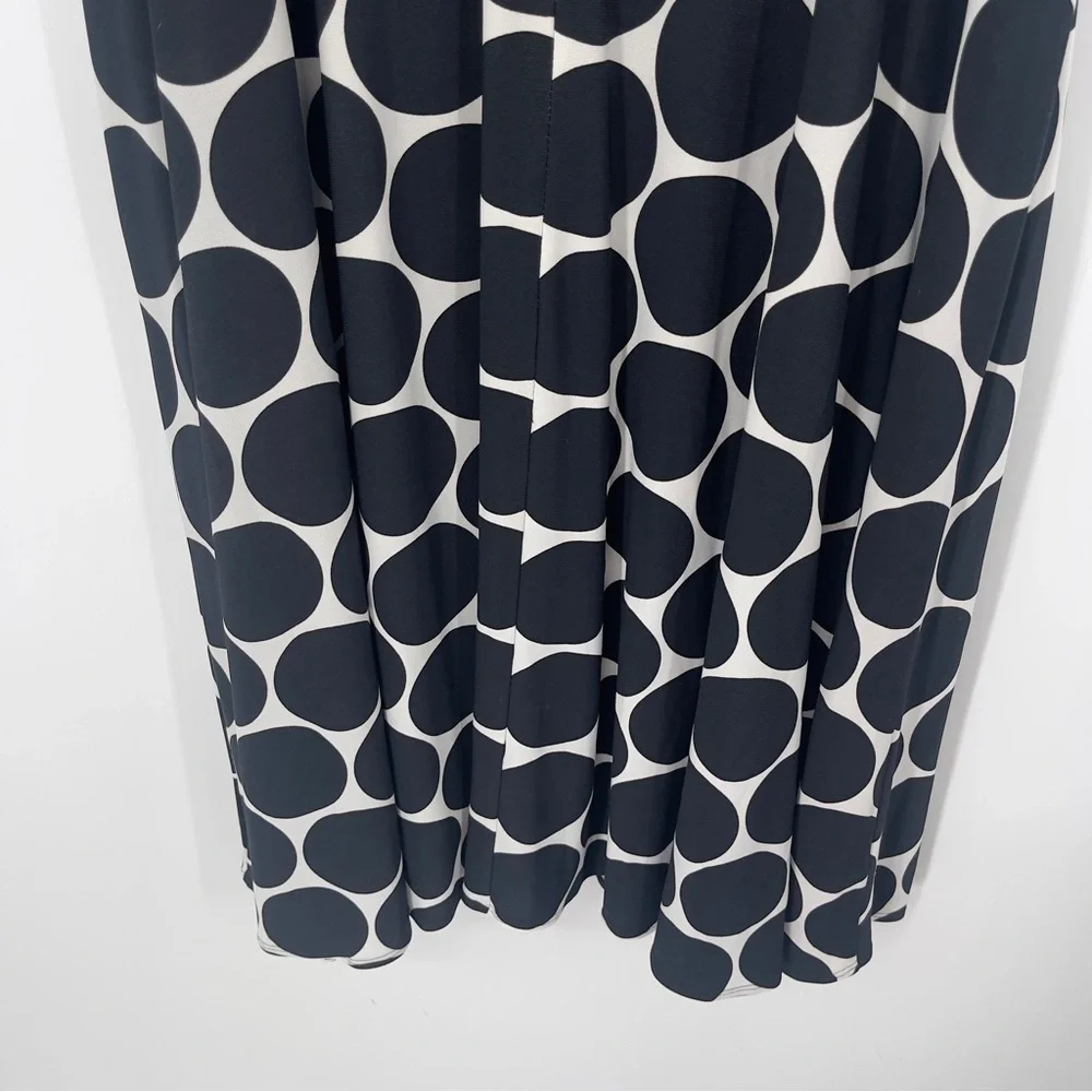 Jones Wear Black & White Polka Dot Spaghetti Strap Midi Party Dress